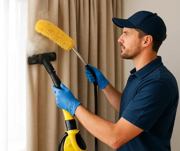 Trusted curtain steam cleaning technician Matty Curtain Cleaning narellan-nsw QLD