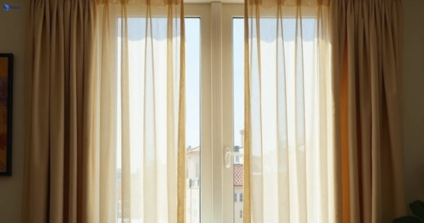 Dusty and dull curtains in narellan-nsw before steam cleaning